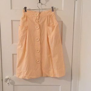 20s-Inspired Orange Sherbet Cotton Skirt